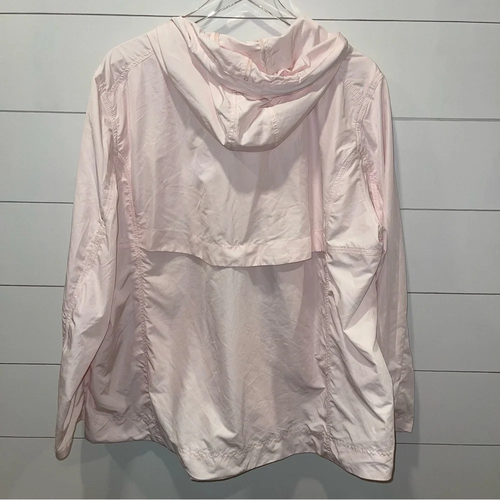 GAP Fit Women's Soft Pink Utility Windbreaker Hooded Jacket Size XXL NWT